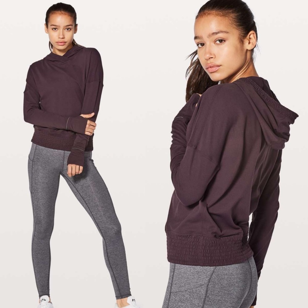 Lululemon Lead The Pack Hoodie Black Cherry Purple Size 4 Running Sweatshirt Top